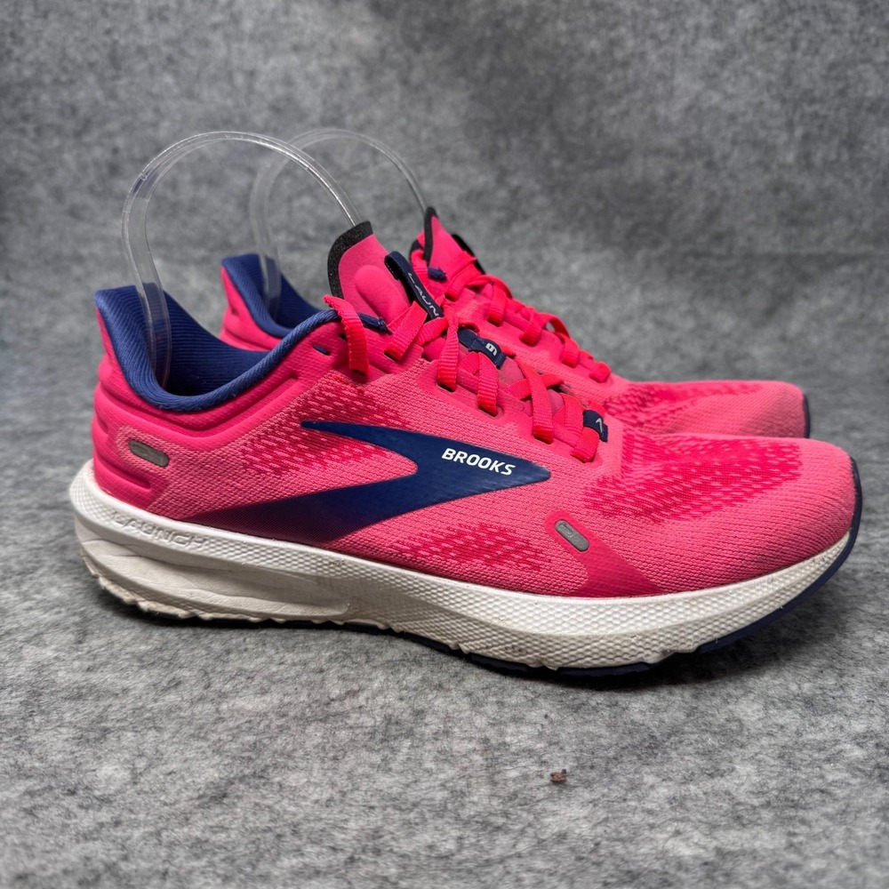 Brooks Launch 9 Womens Size 8 Pink Blue White Athletic Running Shoes Sneakers